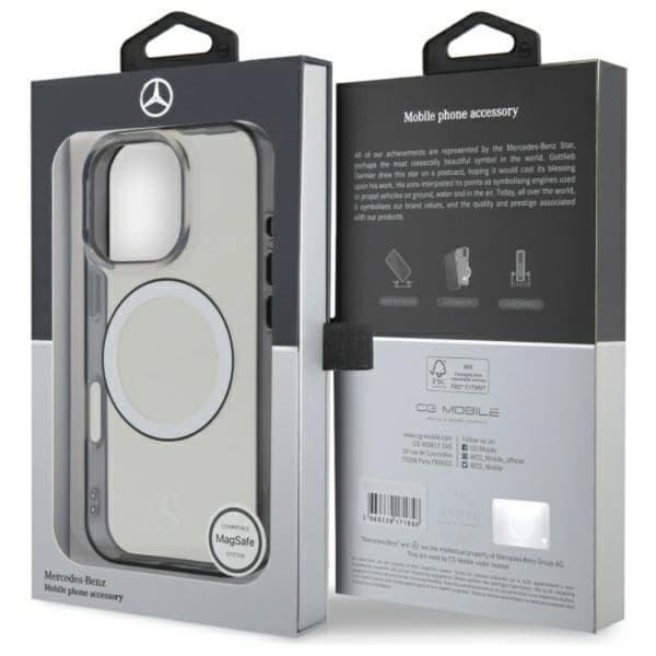 Mercedes iPhone 16 Pro Mobilskal Magsafe Printed Logo - Clear