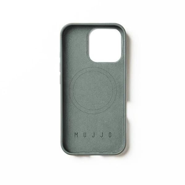 Mujjo iPhone 16 Pro Mobilskal MagSafe Läder - Grön Rök