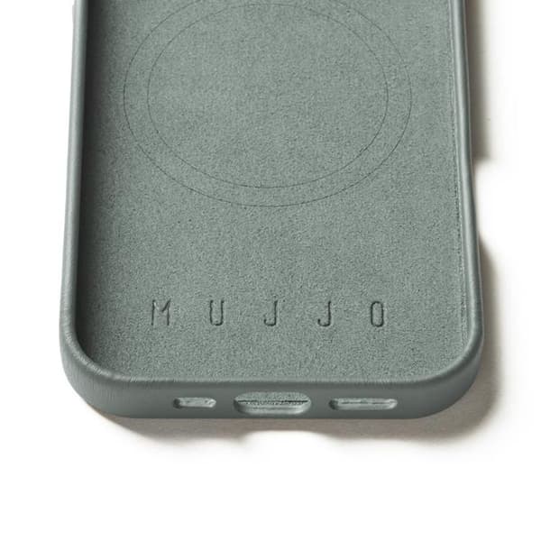Mujjo iPhone 16 Pro Mobilskal MagSafe Läder - Grön Rök