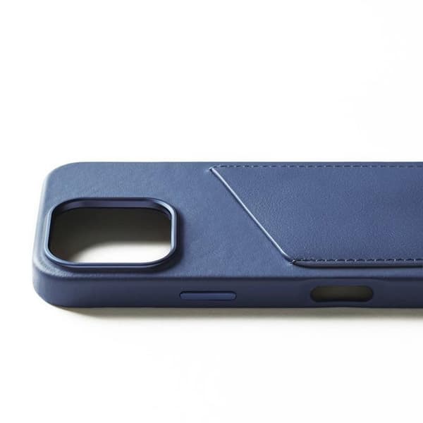 Mujjo iPhone 16 Pro Mobilskal MagSafe Korthållare - Blå