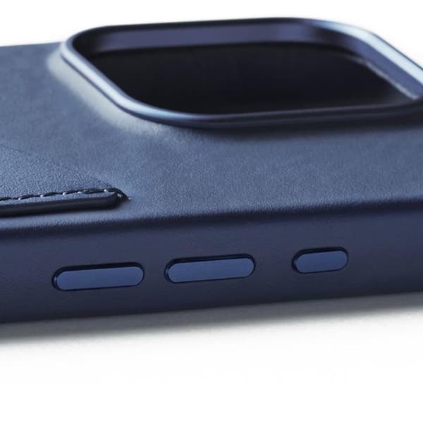 Mujjo iPhone 16 Pro Mobilskal MagSafe Korthållare - Blå