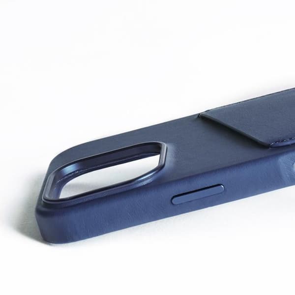 Mujjo iPhone 16 Pro Mobilskal MagSafe Korthållare - Blå