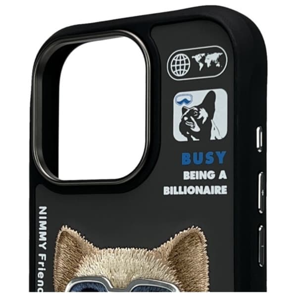 Nimmy iPhone 16 Pro Mobilskal Cool & Cute 2.0 Dog - Svart