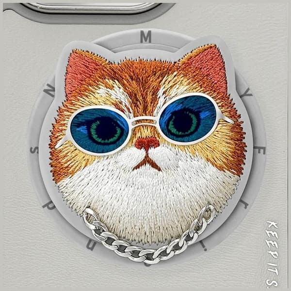 Nimmy iPhone 16 Pro Mobilskal MagSafe Glasses Cool Cat - Grå