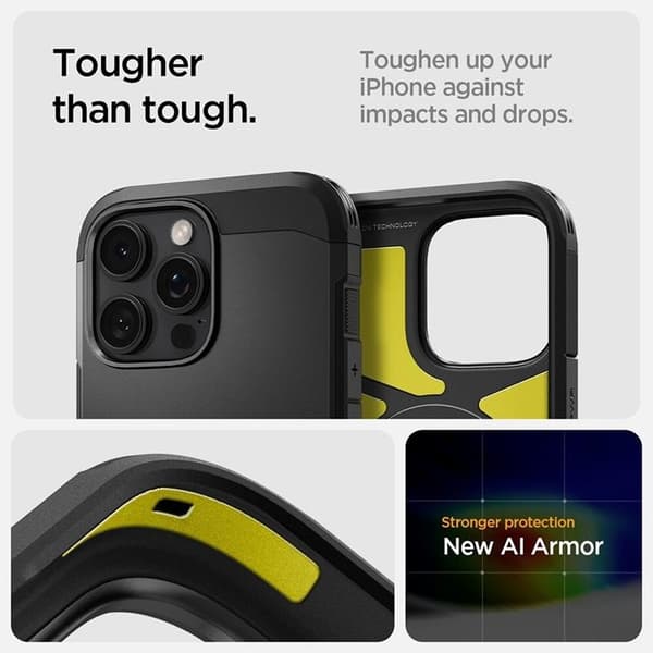 Spigen iPhone 16 Pro Mobilskal MagSafe Tough Armor - Svart