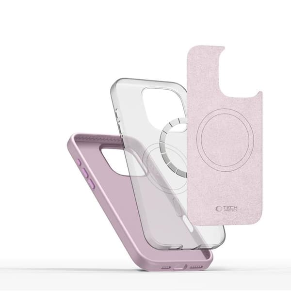 Tech-Protect iPhone 16 Pro Mobilskal Magsafe Pure Silikon - Rosa Pearl