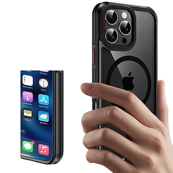 Tech-Protect iPhone 16 Pro Mobilskal Magsafe Maghybrid - Svart/Röd