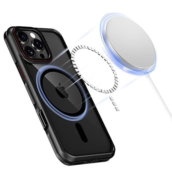 Tech-Protect iPhone 16 Pro Mobilskal Magsafe Maghybrid - Svart/Röd