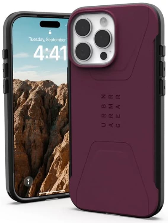 UAG iPhone 16 Pro Mobilskal MagSafe Civilian - Bordeaux