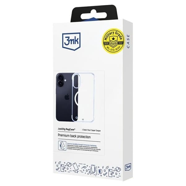 3MK iPhone 16 Mobilskal MagSafe Just20g - Clear