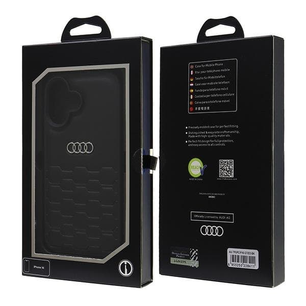 Audi iPhone 16 Mobilskal Syntetiskt Läder - Svart