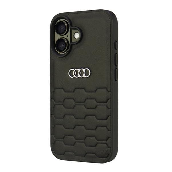 Audi iPhone 16 Mobilskal Syntetiskt Läder - Svart