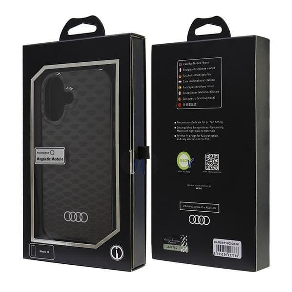 Audi iPhone 16 Mobilskal MagSafe IML Stitching - Svart