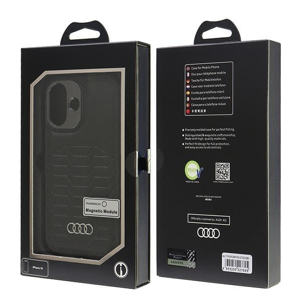Audi iPhone 16 Mobilskal MagSafe Syntetiskt Läder - Svart