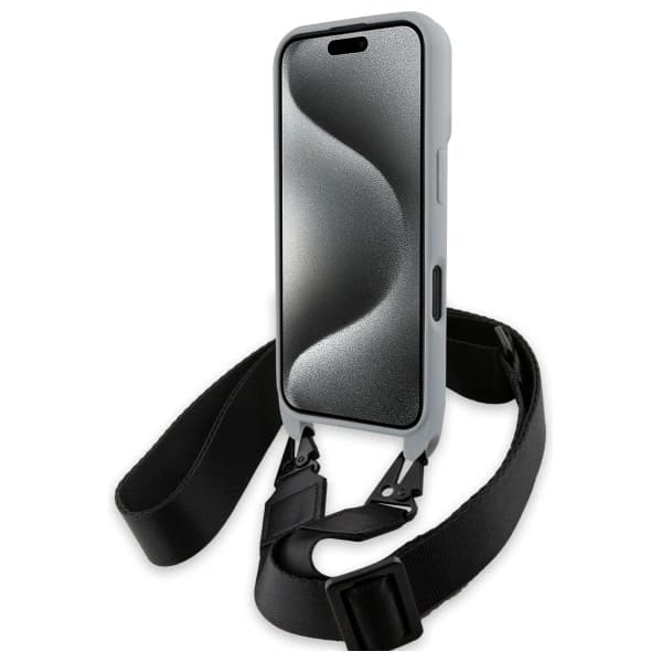 BMW iPhone 16 Mobilskal Carbon Stripe & Strap - Grå
