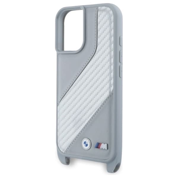 BMW iPhone 16 Mobilskal Carbon Stripe & Strap - Grå