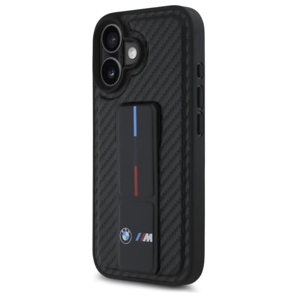 BMW iPhone 16 Mobilskal M Grip Stand Smooth - Svart