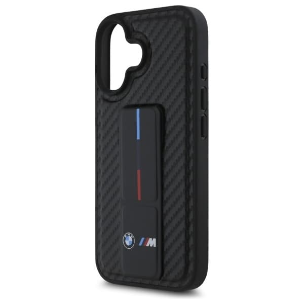 BMW iPhone 16 Mobilskal M Grip Stand Smooth - Svart