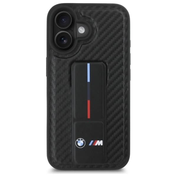 BMW iPhone 16 Mobilskal M Grip Stand Smooth - Svart