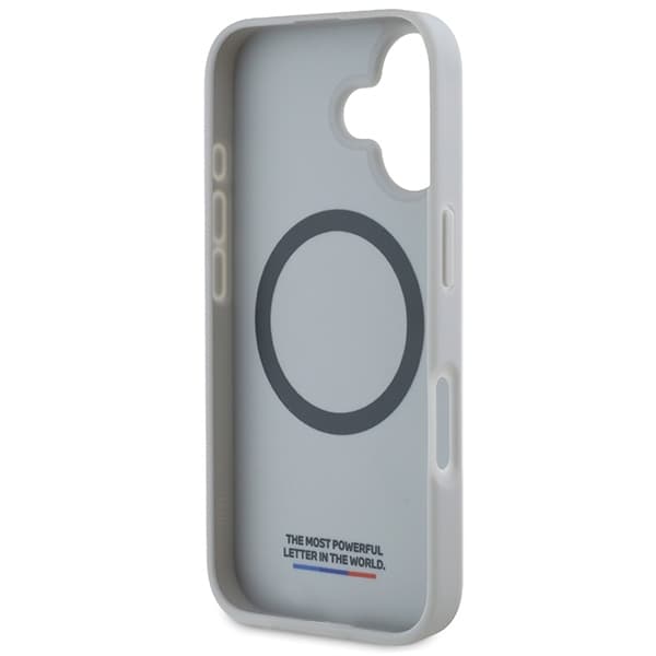 BMW iPhone 16 Mobilskal MagSafe Carbon Tricolor Line - Grå