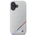 Miniatyrbild 2 av 8: BMW iPhone 16 Mobilskal MagSafe Carbon Tricolor Line - Grå