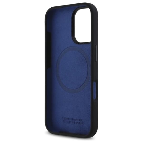 BMW iPhone 16 Mobilskal MagSafe Silikon Hexagon Blå Line