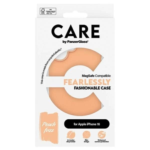 CARE By PanzerGlass iPhone 16 Mobilskal MagSafe Fashion - Orange