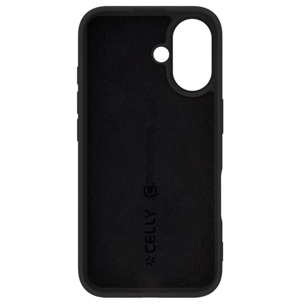 Celly iPhone 16 Mobilskal MagSafe Soft Rubber - Svart
