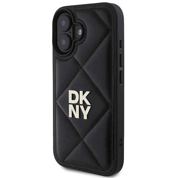 DKNY iPhone 16 Mobilskal Quilted Stack Logo - Svart