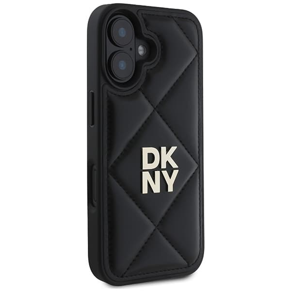 DKNY iPhone 16 Mobilskal Quilted Stack Logo - Svart
