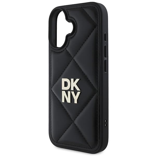 DKNY iPhone 16 Mobilskal Quilted Stack Logo - Svart