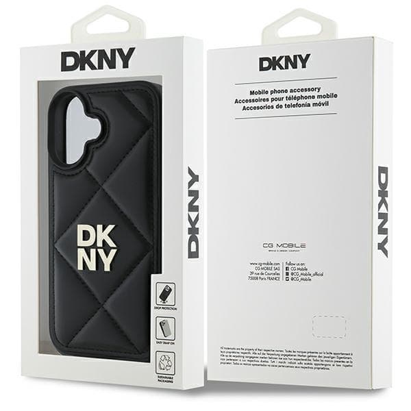 DKNY iPhone 16 Mobilskal Quilted Stack Logo - Svart