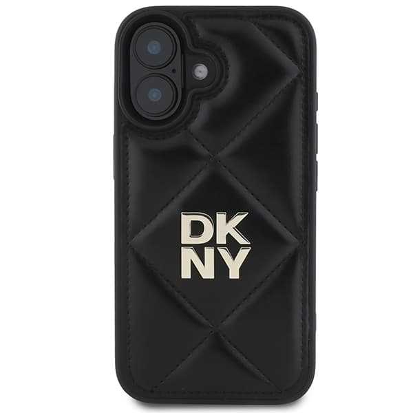 DKNY iPhone 16 Mobilskal Quilted Stack Logo - Svart