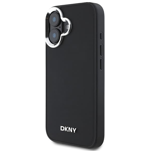 DKNY iPhone 16 Mobilskal MagSafe Plain Silver Logo - Svart