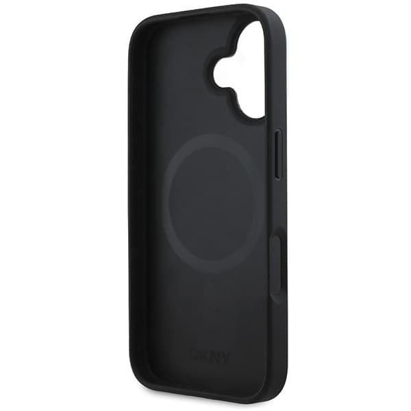 DKNY iPhone 16 Mobilskal MagSafe Plain Silver Logo - Svart