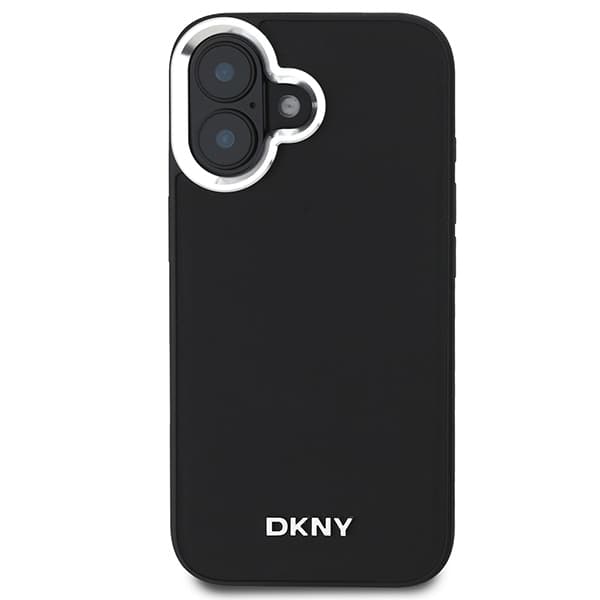 DKNY iPhone 16 Mobilskal MagSafe Plain Silver Logo - Svart