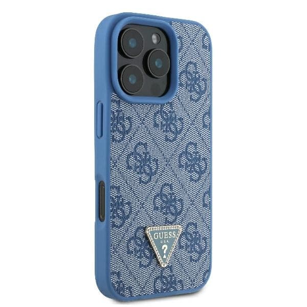 Guess iPhone 16 Mobilskal 4G Triangle Strass - Blå
