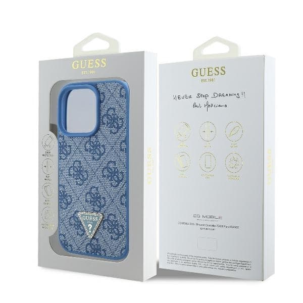 Guess iPhone 16 Mobilskal 4G Triangle Strass - Blå