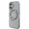 Miniatyrbild 3 av 8: Guess iPhone 16 Mobilskal MagSafe IML Flowers Wreath - Svart