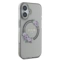 Miniatyrbild 4 av 8: Guess iPhone 16 Mobilskal MagSafe IML Flowers Wreath - Svart
