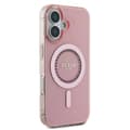 Miniatyrbild 4 av 8: Guess iPhone 16 Mobilskal MagSafe IML Rhinestones - Rosa