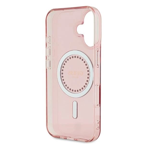 Guess iPhone 16 Mobilskal MagSafe IML Rhinestones - Rosa