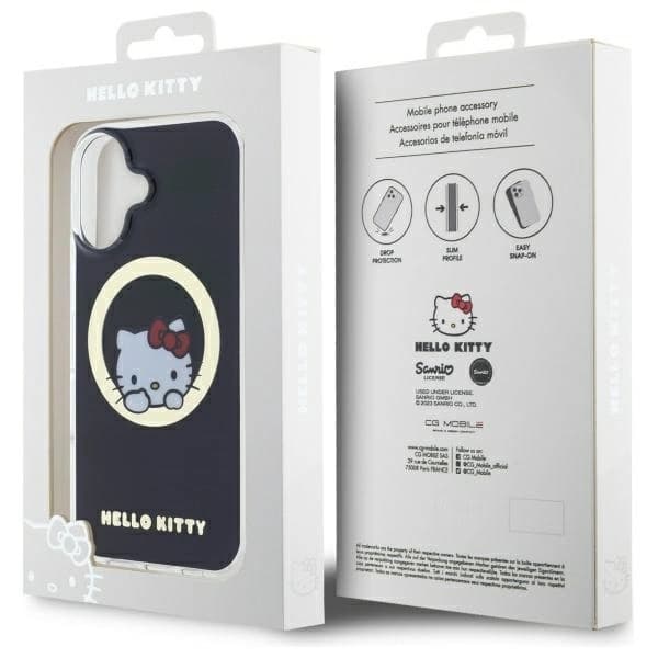 Hello Kitty iPhone 16 Mobilskal MagSafe IML Sweet Kitty - Svart