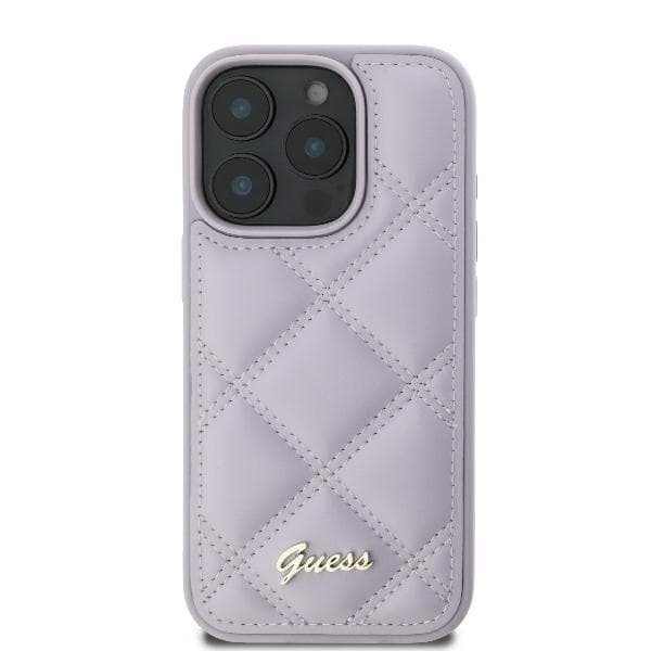 Guess iPhone 16 Mobilskal Quilted Metal Logo - Ljuslila