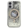 Miniatyrbild 2 av 8: Hello Kitty iPhone 16 Mobilskal MagSafe Liquid Glitter - Svart Guld