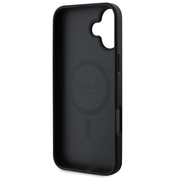 Guess iPhone 16 Mobilskal Magsafe Saffiano Peony Classic Logo - Svart