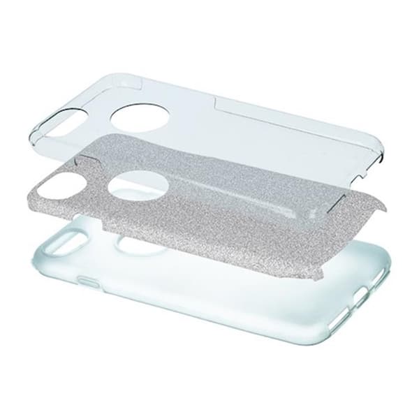 iPhone 16 Mobilskal Glitter 3in1 - Silver