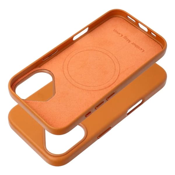 iPhone 16 Mobilskal Magsafe Läder - Orange