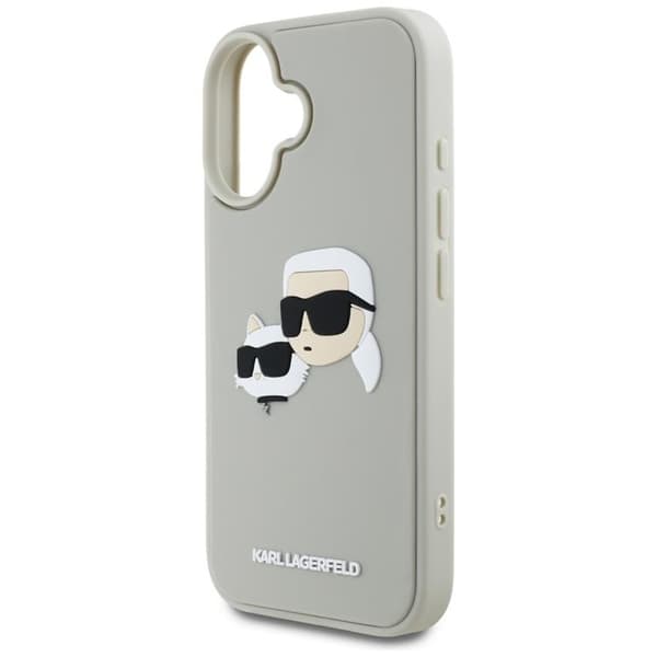 Karl Lagerfeld iPhone 16 Mobilskal 3D Rubber Double Heads - Beige
