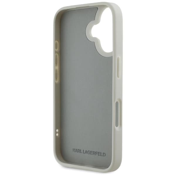 Karl Lagerfeld iPhone 16 Mobilskal 3D Rubber Double Heads - Beige